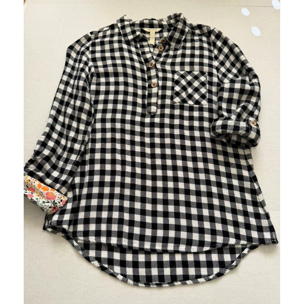 Matilda Jane Joanna Gaines Gingham Flannel Tunic Size Medium Buffalo Check Small